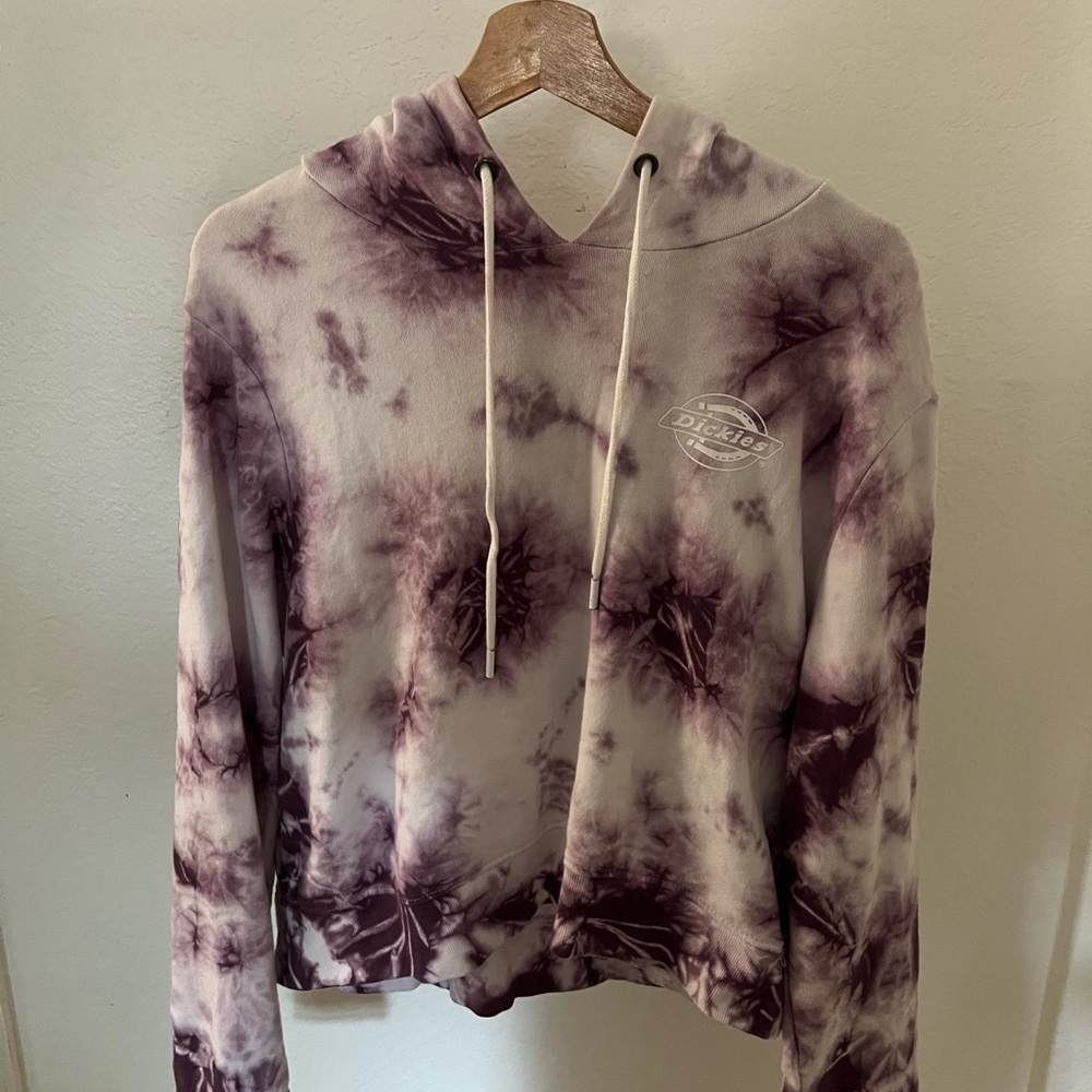 Dickies purple and White cropped Hoodie Sweatshirt
